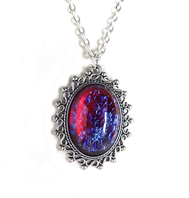 Little Gem Girl Mexican Opal Dragons Breath Fire Glass Amulet Pendant ...